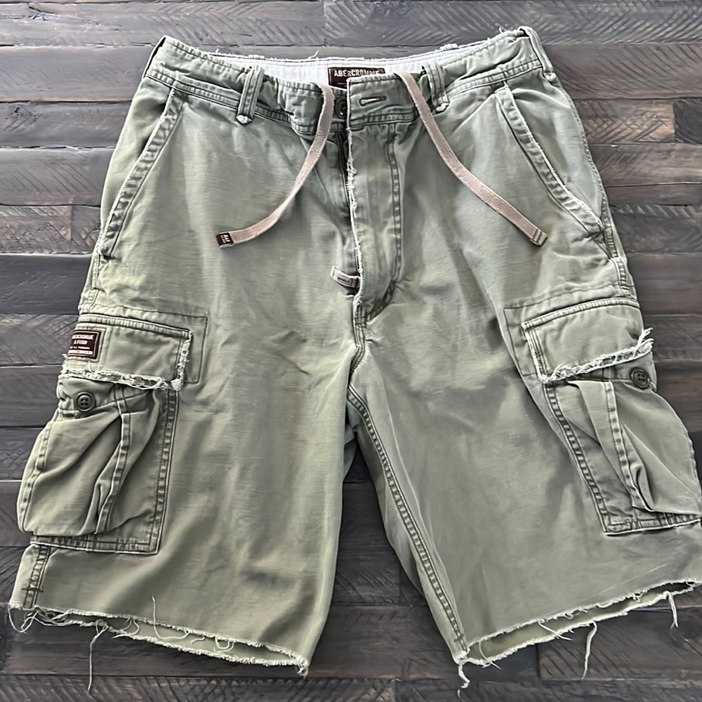 Abercrombie army cargo cut off shorts